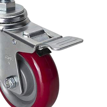 安赛瑞 丝杆刹车脚轮 4英寸中型TPU低噪音轮 承重150KG滑轮滚轮 易得力定制 16229