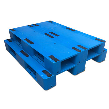 伏兴 平板川字托盘 加厚全新料塑料托盘定制仓库防潮垫板物流栈板叉车托板 120*100*15cm 加4钢