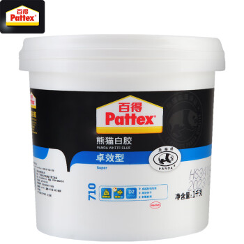 百得（Pattex） 熊猫白胶 白乳胶手工木工胶水 木材胶学生手工胶环保胶 卓效型710 1kg