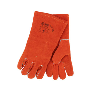 求同 焊接手套 电焊牛皮手套 隔热耐磨防飞溅焊工杜邦防火线机械制造 5311 1付 34cm