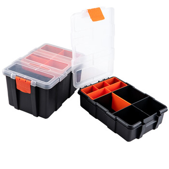 海斯迪克 HKCL-501 工具盒 塑料透明零件盒 分隔式元件储物收纳盒 F290(29*22*5.7cm)