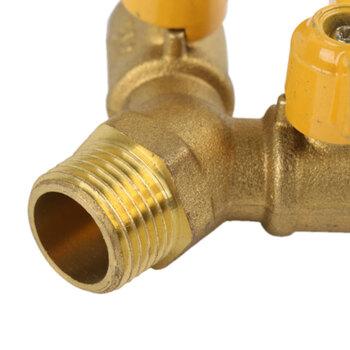 冰禹 BY-7058 加厚黄铜双叉燃气阀 4分三通羊角阀 内外丝Y型燃气阀球阀 2外1咀三通阀