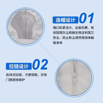 鸣固 防护服 隔离衣隔离服防护服连体全身拉链式一次性无纺布防护服隔离服 均码