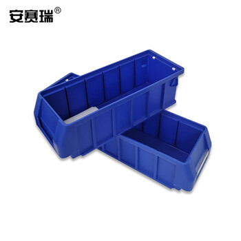 安赛瑞 分隔式零件盒 收纳盒 五金分类周转箱螺丝分格盒 长400mm宽117mm高90mm 蓝色 16416