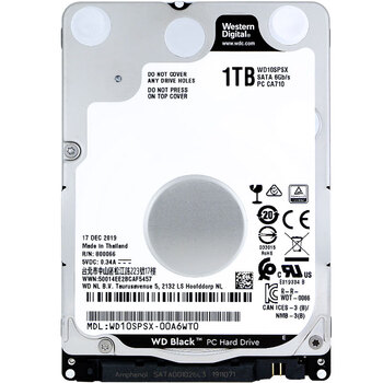 西部数据（WD）1TB 笔记本游戏机械硬盘 WD_BLACK 西数黑盘 SATA 7200转64MB 2.5英寸WD10SPSX