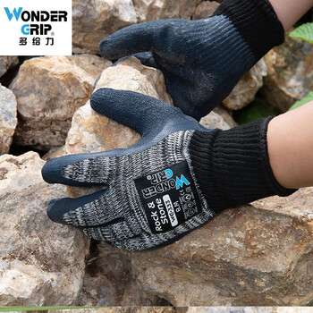 多给力（WonderGrip）WG-333天然乳胶涤纶衬里手套10针劳保通用手套 定做 M码 1双