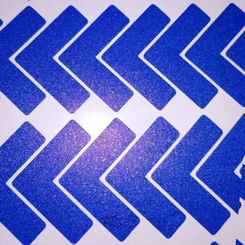 鸣固 5S管理地贴 L型定位贴工厂车间桌面地面4角定位标示贴 磨砂L型蓝色 3*3*1CM100只