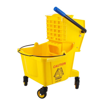 益美得 商用酒店大号单桶榨水车拖把墩布下压式挤水桶清洁车保洁桶 单桶32L