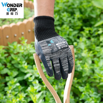 多给力（WonderGrip）WG-333天然乳胶涤纶衬里手套10针劳保通用手套 定做 L码 1双