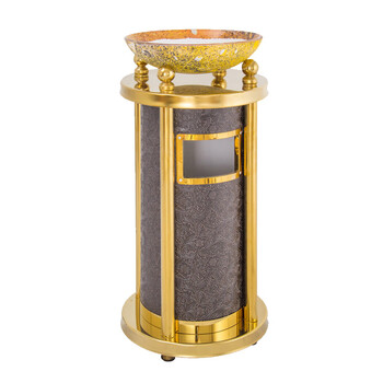 兰诗（LAUTEE）WY6019 酒店大堂垃圾筒 过道电梯口烟灰桶 蛇皮纹配贝壳盆