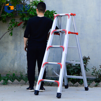 固乡（铝合金梯子1.5米）折叠五步梯 双侧人字梯 合梯联通电信爬高 登高梯（加固款）