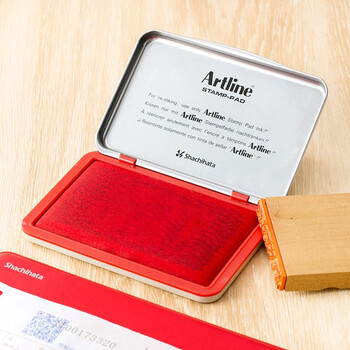 旗牌（Shachihata）Artline 办公财务速干快干秒干橡胶章印章印台印泥通用印台 56*90mm 红色 EHJ-2