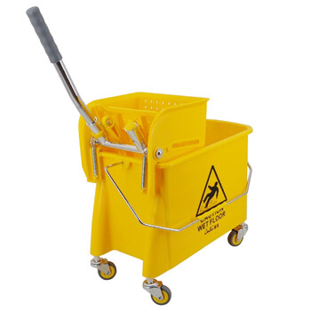 益美得 商用酒店大号单桶榨水车拖把墩布下压式挤水桶清洁车保洁桶 单桶20L