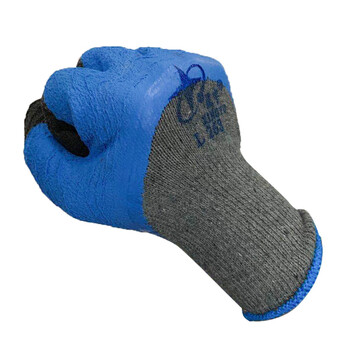 星宇（XINGYU）L268蓝乳胶发泡手套 手指加固防滑耐磨(12双装) 灰纱蓝