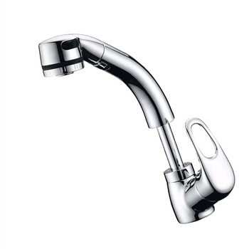 SBTOOR 单孔抽拉式面盆水龙头 洗头厨房冷热水龙头 双花洒升降水槽龙头 328 铬色（定制）