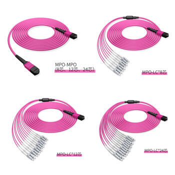 凌科朔(LINKSHIRE) 电信级万兆多模OM4光纤跳线 万兆 OM4  LC-MPO 8芯 4米