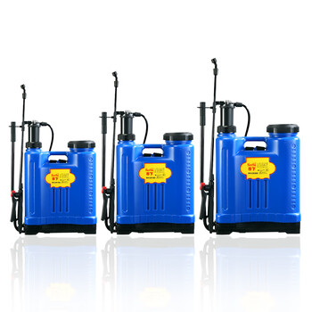 市下 SX-LK18C 手动气压喷雾器背负式打农药消毒园林果林喷雾器喷药洒水器 18L蓝标配塑杆+全铜伸缩杆