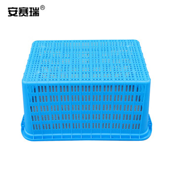安赛瑞 加厚塑料周转筐 760×545×400mm（一个装）周转箩蔬菜水果箱收纳筐 物流快递分类框 蓝色 24567