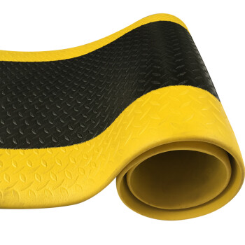 爱柯部落 单层经济型警示防滑地垫 防滑垫 PVC抗疲劳脚垫 黄黑色 12mm*90cm*60cm 可定制
