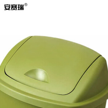 安赛瑞 摇盖垃圾桶 带盖工业商用环卫垃圾桶 65L 塑料户外垃圾桶 果绿色27424