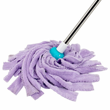 兰诗（LAUTEE）FH-1279 不锈钢杆珊瑚绒拖把+颜色随机拖把桶 地面清洁套装