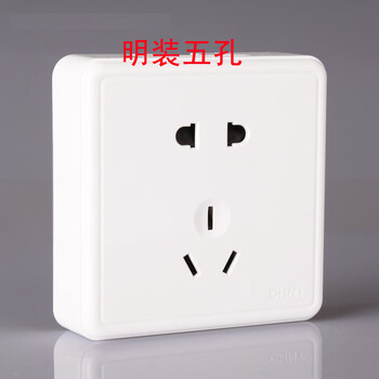 正泰开关插座明装明装开关插座单开一开双控五孔七孔十孔插座16a空调