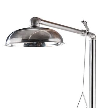 者也 304不锈钢紧急洗眼器脚踏式洗眼器实验室双口冲眼器装置 复合式带脚踏双口