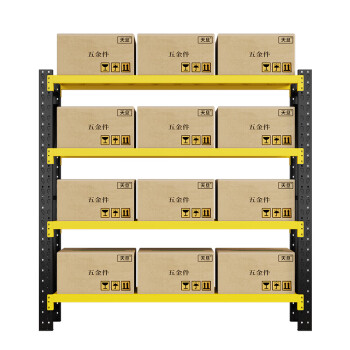 天旦钢制货架TD-H1081工厂库房展示架储物架2000*500*2000mm承重150KG/层黑黄