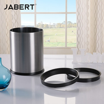 嘉佰特JABERT 不锈钢垃圾桶 厨房垃圾篓 办公室酒店卫生间适用 10L不锈钢拉丝 700851