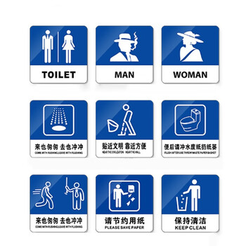 稳斯坦 WST601 亚克力标识牌 标签 请随手关门 标牌 10cm*10cm 自带背胶