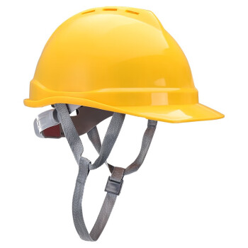 援邦  安全帽 工地  施工工程安全帽头盔 建筑 防砸抗冲击V型ABS安全帽插扣 黄色I 均码