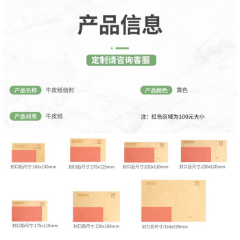 飞尔（FLYER）牛皮纸信封信纸 邮局信工资袋增值税发票专用信封袋【定制链接】