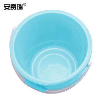 安赛瑞 塑料水桶 带盖储水桶 15L 多功能清洁洗车桶收纳桶 加厚手提桶 蓝 710921