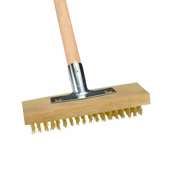 劳保佳 长柄钢丝刷 除锈青苔大号地面清扫 50CM 不锈钢丝地板刷整套