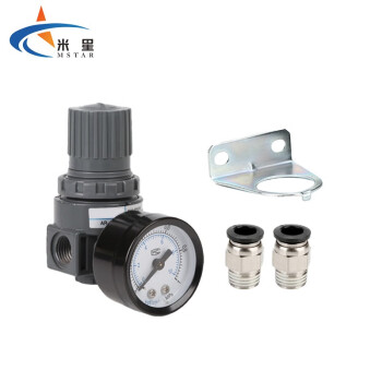 米星（MSTAR）气动调压阀可调式 气压调节阀 减压调气阀 精品 AR2000(配6mm直通接头)