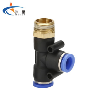 米星（MSTAR）气动快插气管接头 三通外螺纹快速接头 PD 8-02（五个装）