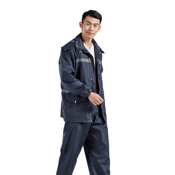 大杨RF666反光条雨衣雨裤套装 165-170 防汛救援连帽99式警示服防风透气防护服 定制