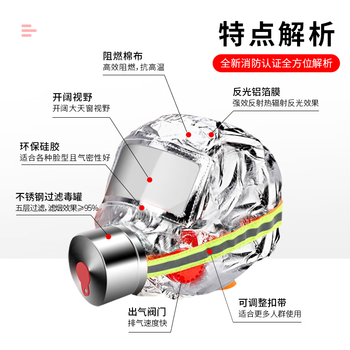 名典消防 逃生面具三件套（成人面具*2+儿童面具*1） TZL30 火灾逃生 防烟防毒 国标3C认证