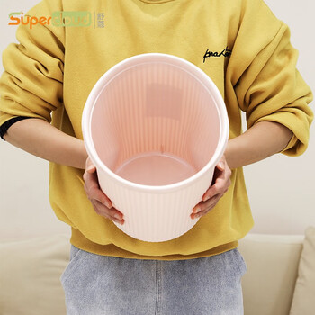 舒蔻 垃圾桶带压圈小号厨房卫生间客厅大号厕所垃圾篓马桶纸篓 10L网面灰白