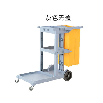 莫恩克 清洁车 柞水桶手推保洁杂物车 多功能物业拖把桶 浅灰无盖清洁车+榨水桶