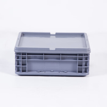 知旦 物流箱 外径:400*300*147mm物流运输箱分类盒零件盒搬运箱仓库整理箱 ZWL-400147P 灰色平盖