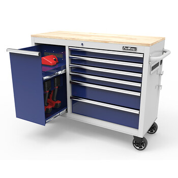 普沃克工具车汽修汽保零件柜46寸6抽屉工具箱零件车带电工具设备维修移动手推车 RM74807TR