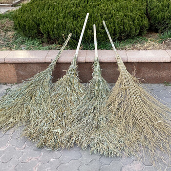 兰诗 YH602 环卫大扫把马路清扫竹扫把笤帚街道公园扫落叶除雪扫帚 竹杆把带叶4斤