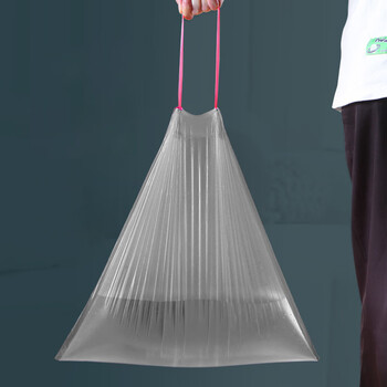 斯威诺 N-3635 抽绳式自动收口垃圾袋 办公室穿绳垃圾袋彩色45*50CM 1卷15只装