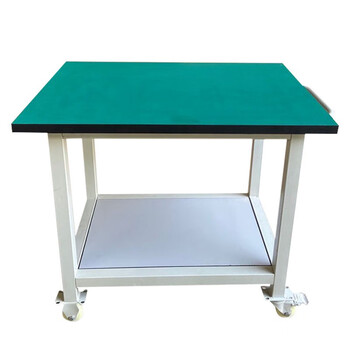 海斯迪克 HK-5147 防静电手推车工具物料车工作桌维修操作台带轮打包台 80*60*75双层