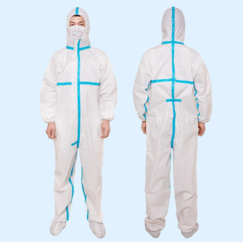 者也 隔离衣连帽连体式隔离服全身防护隔离衣复工防水防飞沫隔离服坐飞机重复使用隔离服 XL码（175-180）