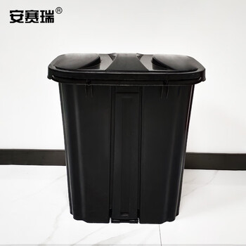安赛瑞 双桶分类垃圾桶 加厚塑料脚踏环卫分类垃圾桶 60L 办公室户外环卫商用垃圾桶 干垃圾+湿垃圾27336