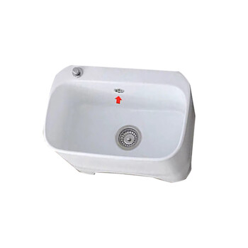 星期十阳台高脚陶瓷拖把池带腿拖布池落地式洗墩布池型号109一键排污带防溢水口56cm*38cm*40cm定制