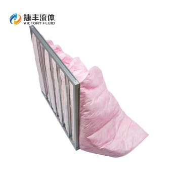 JF/捷丰黄色10袋式过滤器铝合金框F8等级3200m³/h风量框长595框宽595长度600mm5件/包可定制