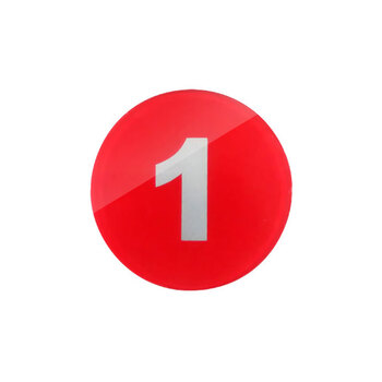 冰禹 亚克力数字号码牌 椭圆款红6*4CM 座位台号牌更衣柜号标识牌 BYbp-519